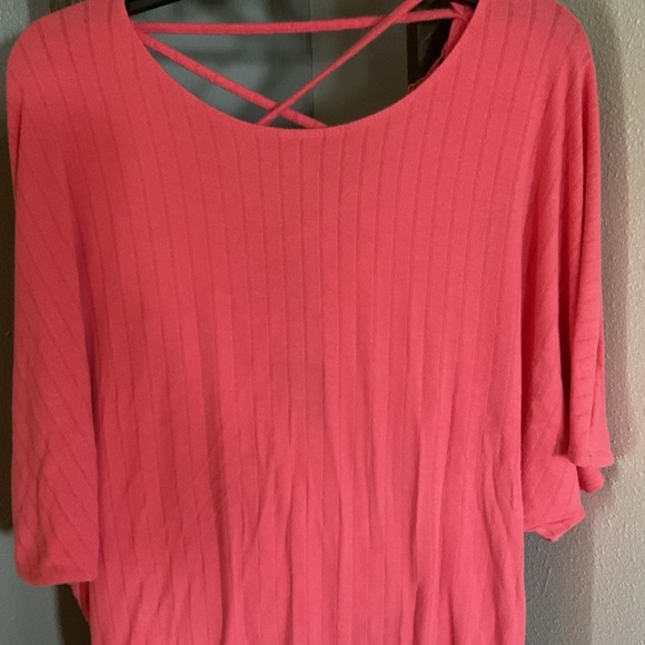 Daytrip Coral Lace Accent Blouse size large - Picture 2 of 4
